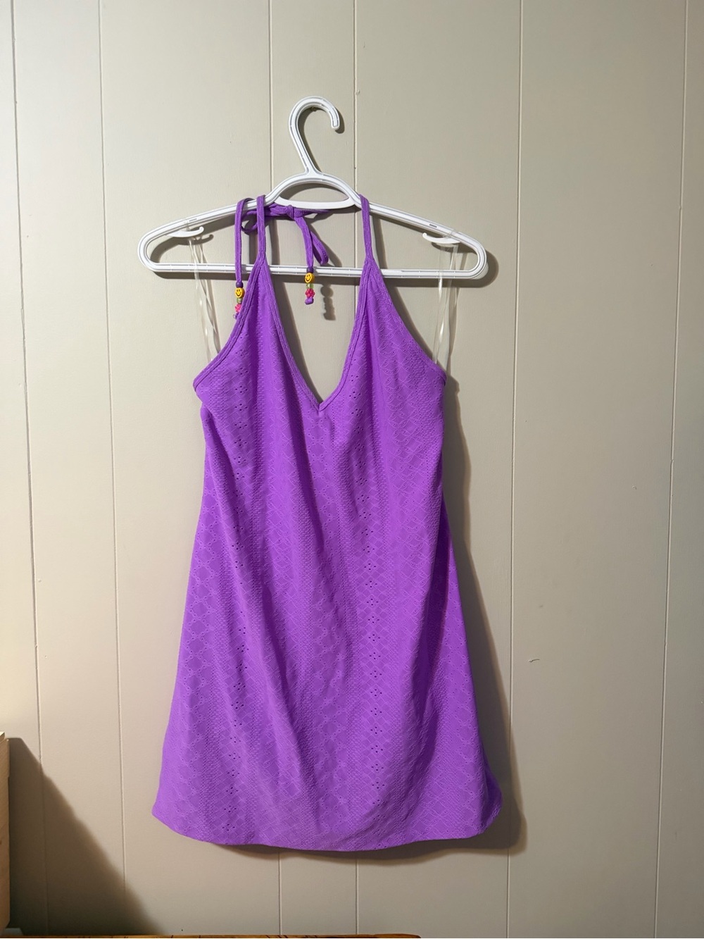wild fable Purple Eyelet Halter Mini Dress Top